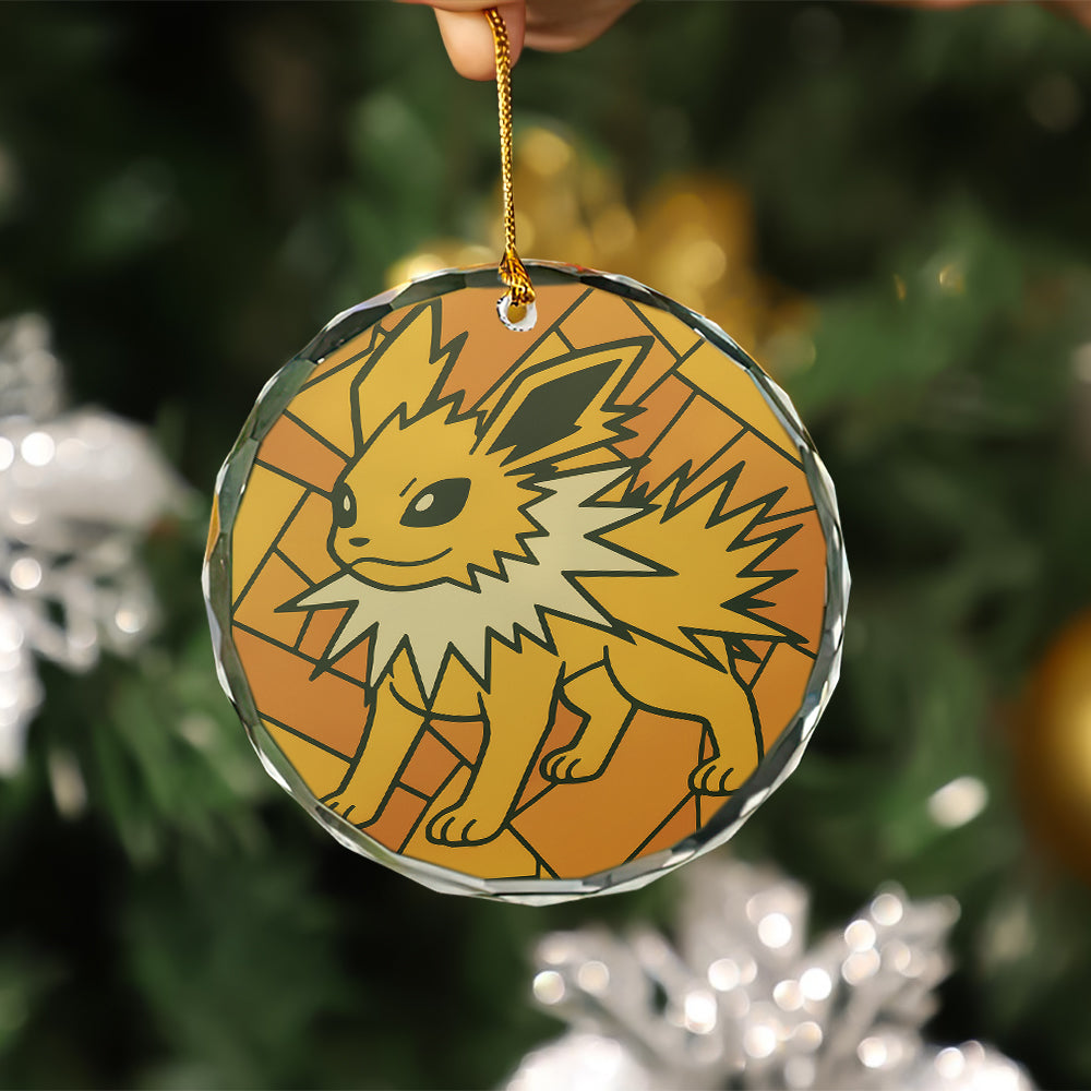 Jolteon Pokemon Stained Glass Ornament