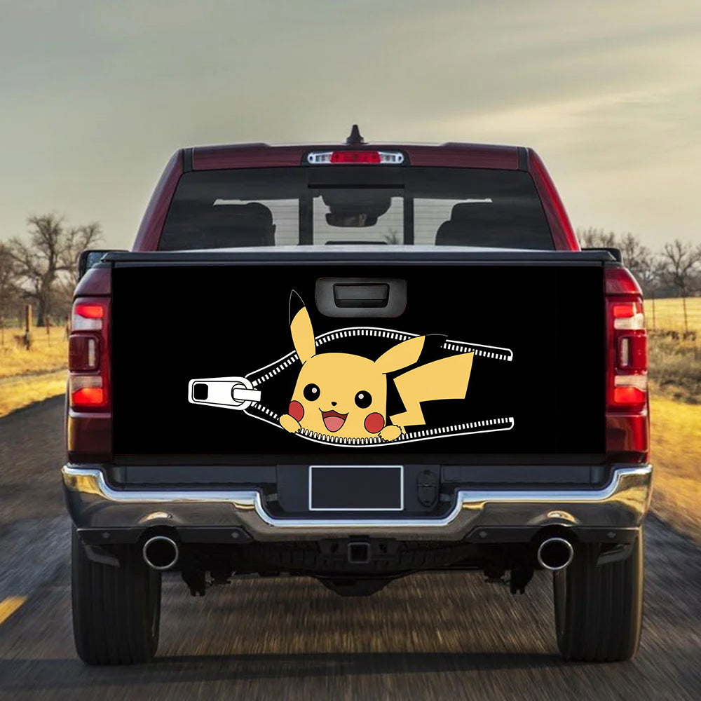 Pikachu Pokemon Zip Hide Truck Tailgate Decal Sticker
