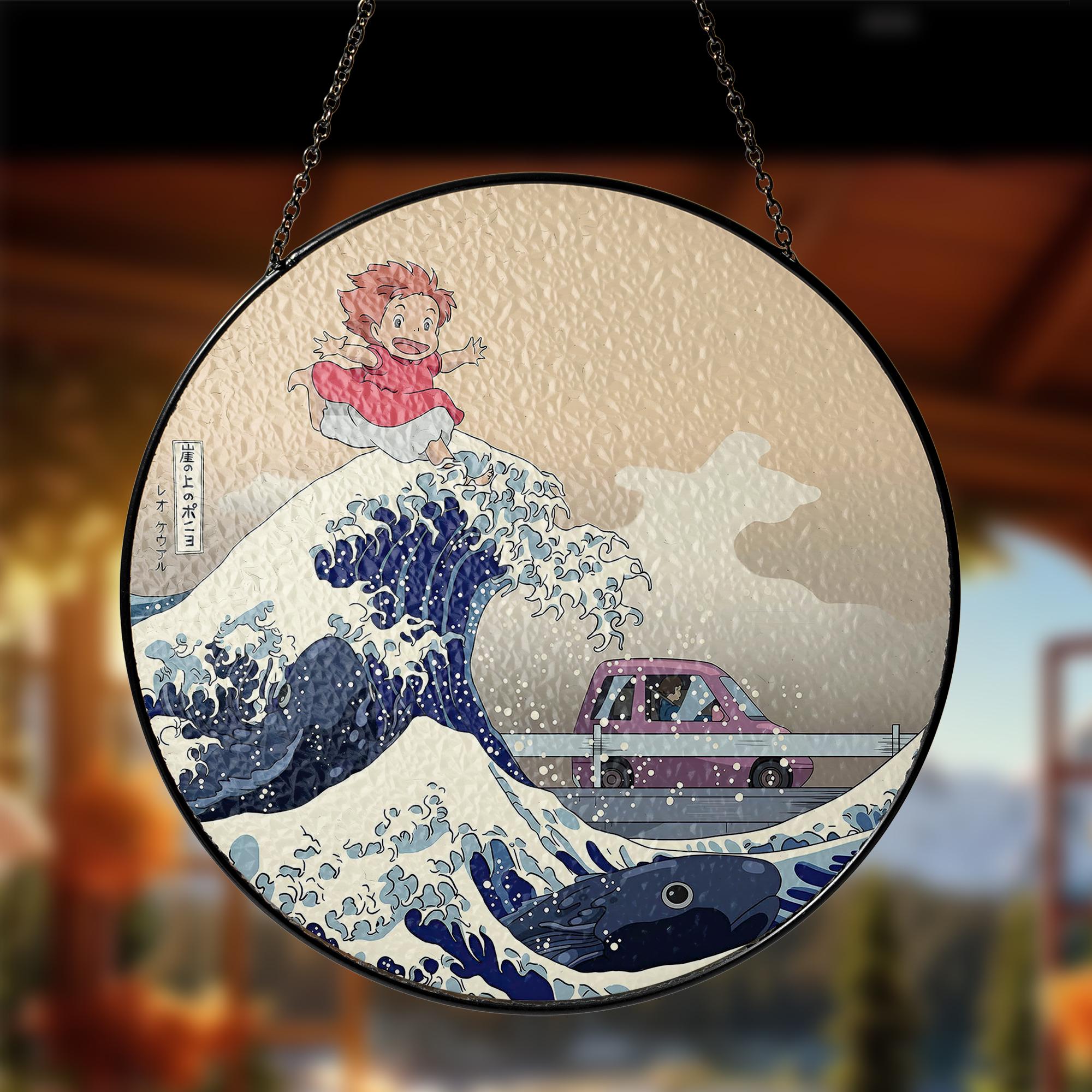 Ghibli Ponyo Japan Art Style Stained Glass Suncatcher - AnimeBape