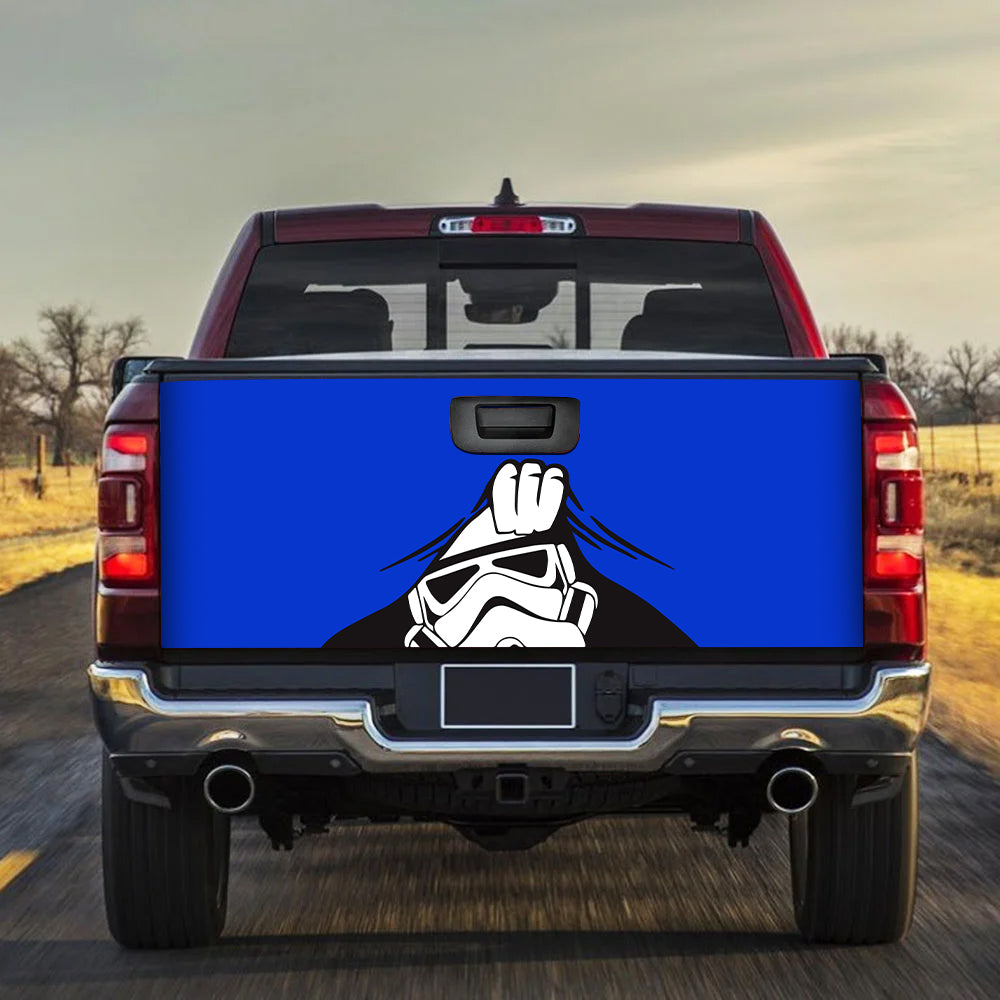 Stormtrooper Star Wars Peek Under The Blanket Blue Truck Tailgate Decal Sticker