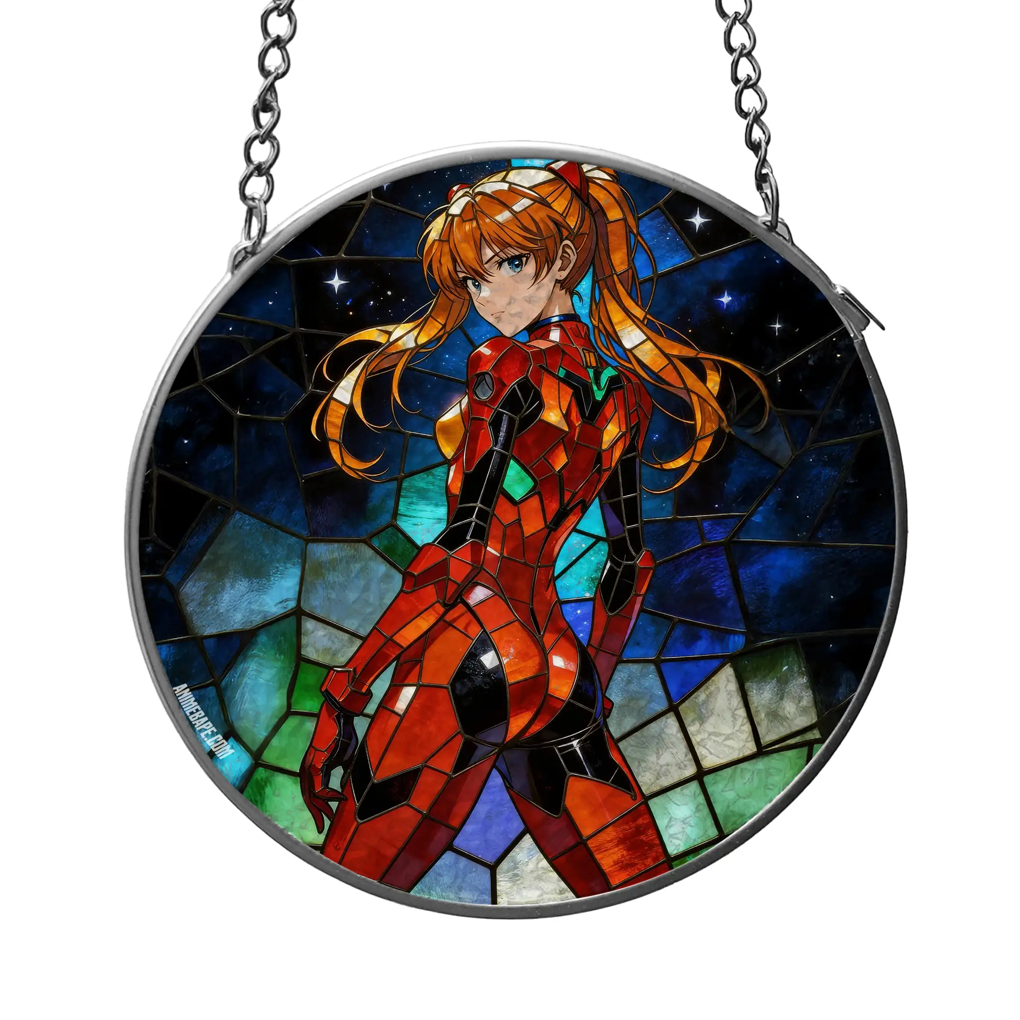 Neon Genesis Evangelion Asuka Langley Soryu Decorative Stained Glass Suncatcher