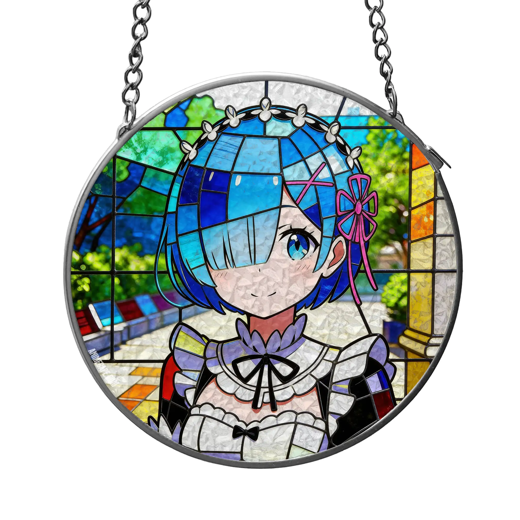 Re Zero Rem Stained Glass Window Suncatcher