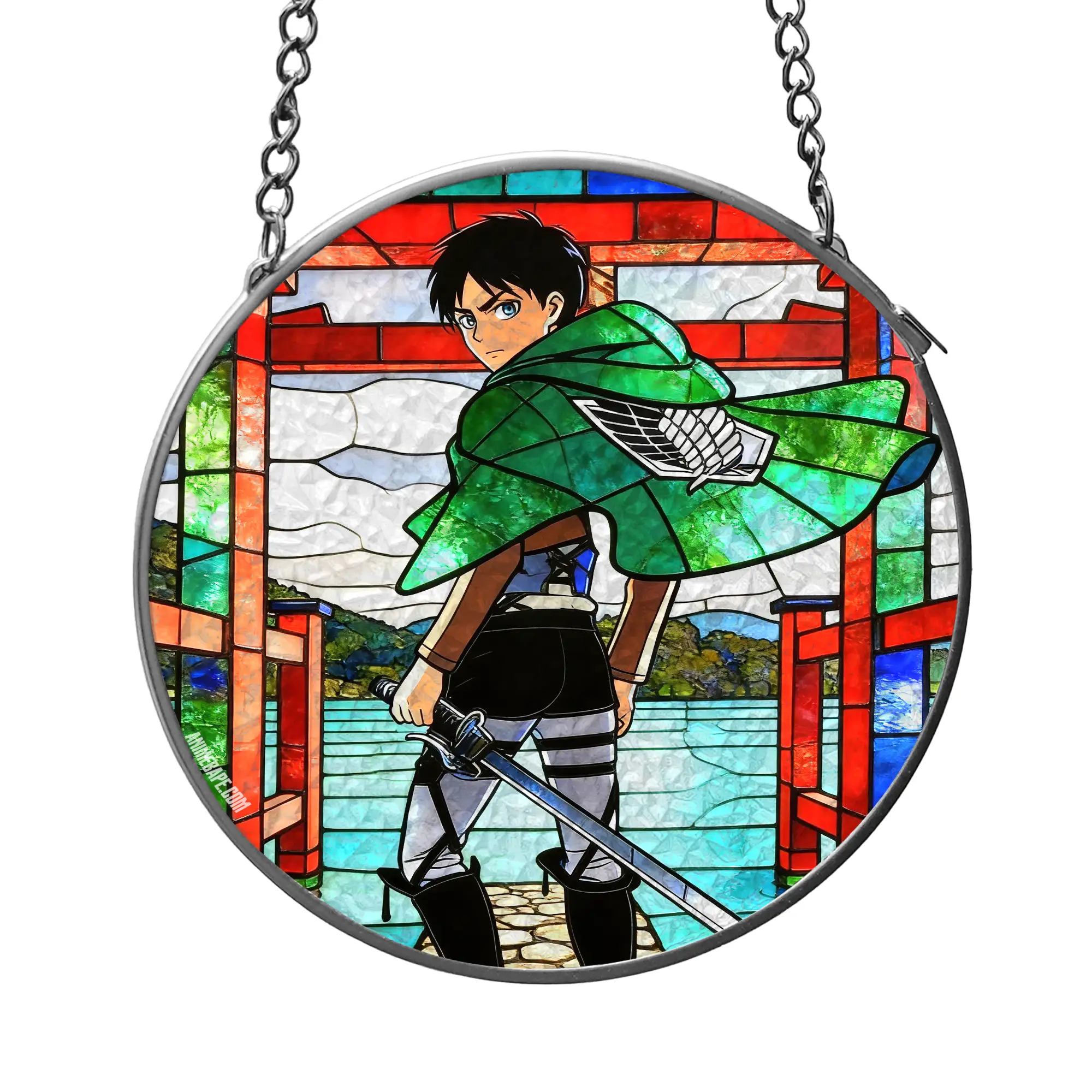Attack On Titan Eren Yeager Stained Glass Suncatcher