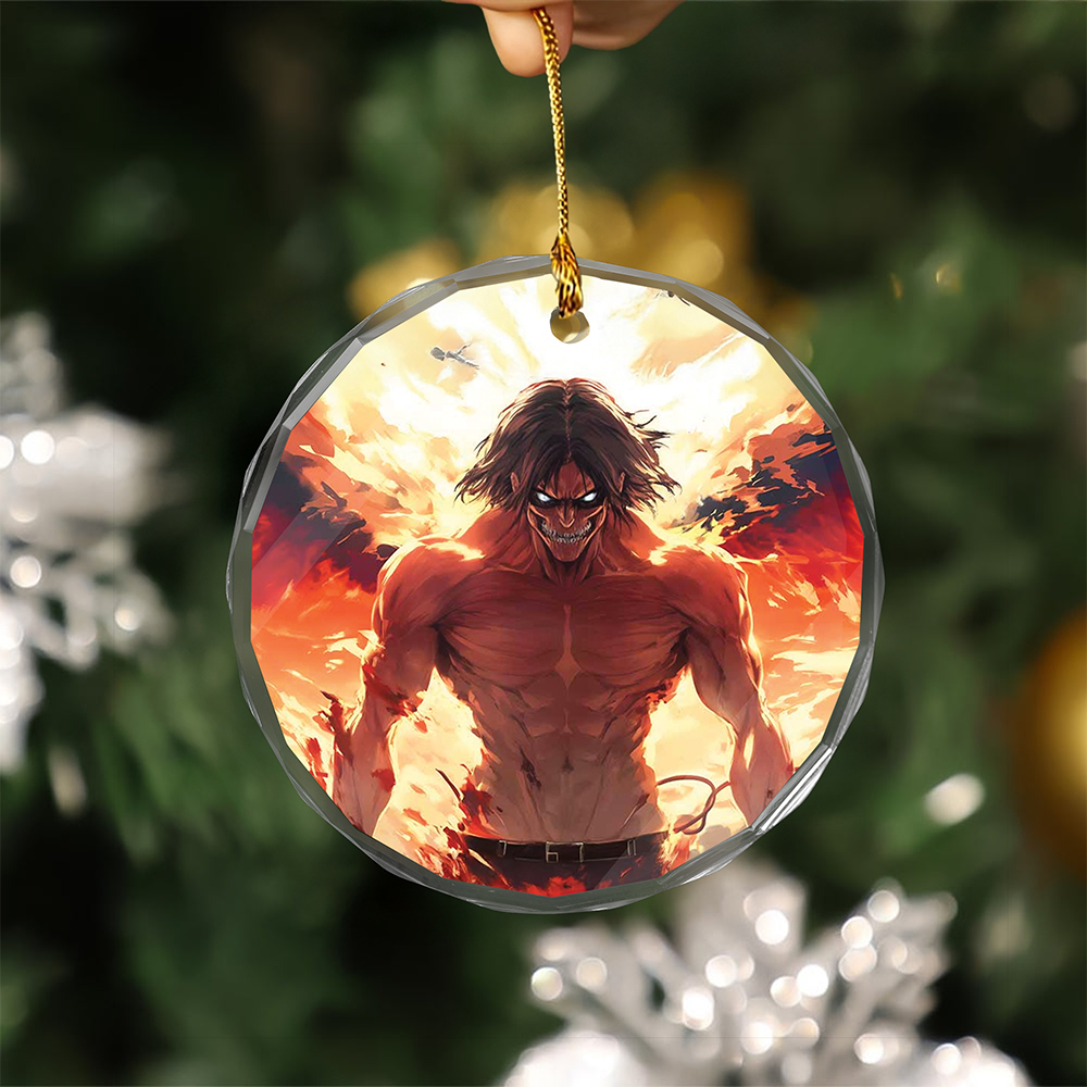 Eren Yeager v4 Attack On Titan Glass Ornament