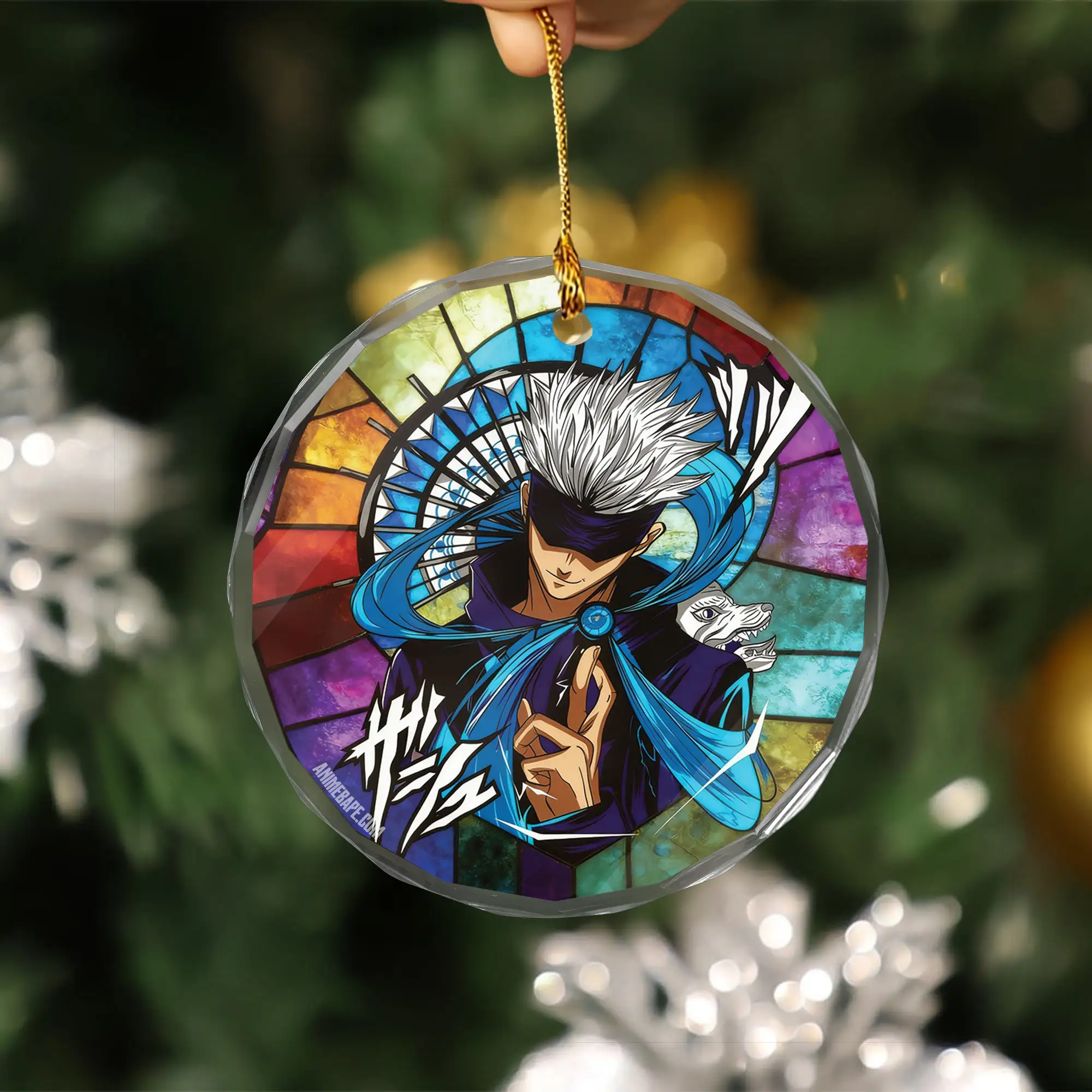 Gojo Satoru Jujutsu Kaisen Stained Glass Ornament