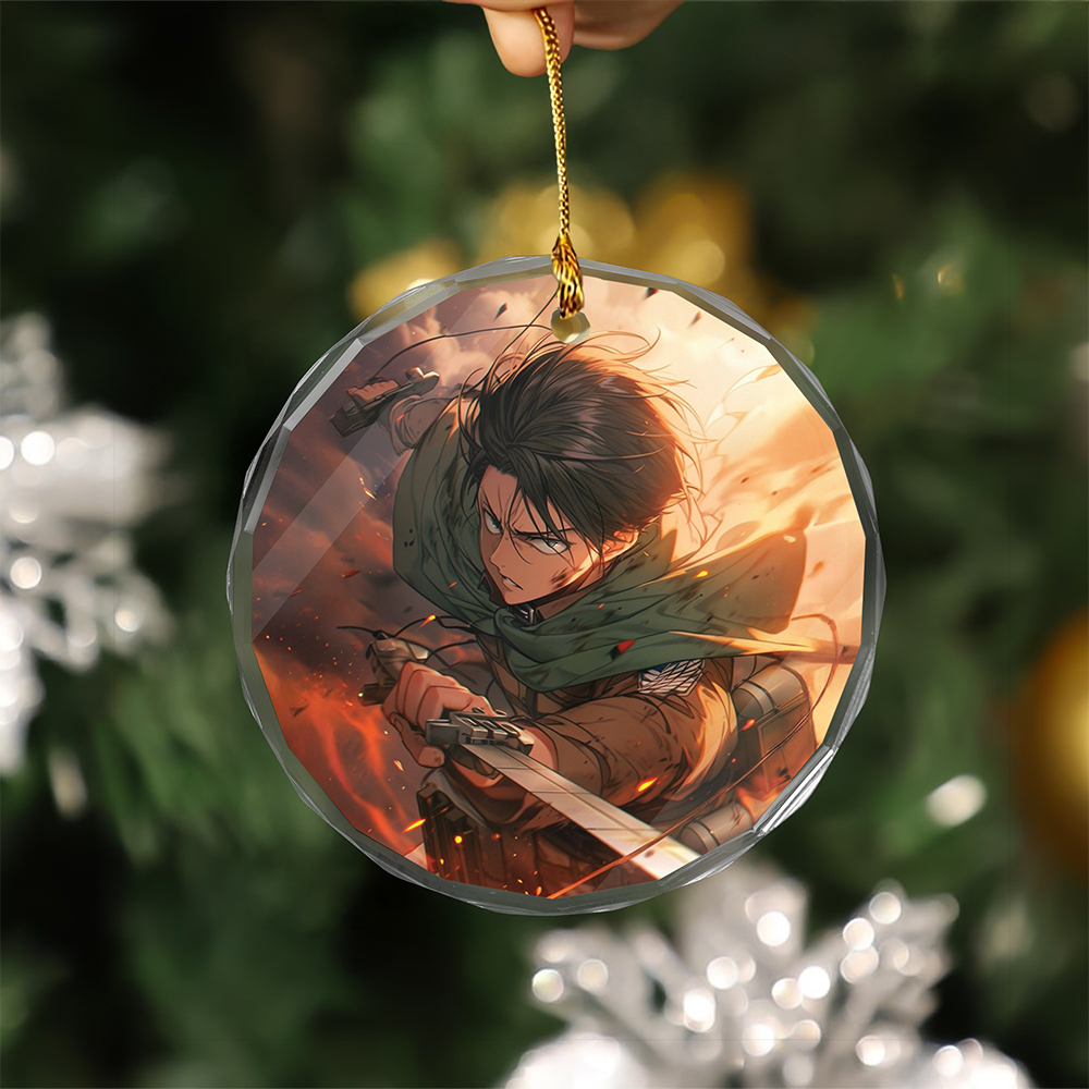 Levi Ackerman v3 Attack On Titan Glass Ornament