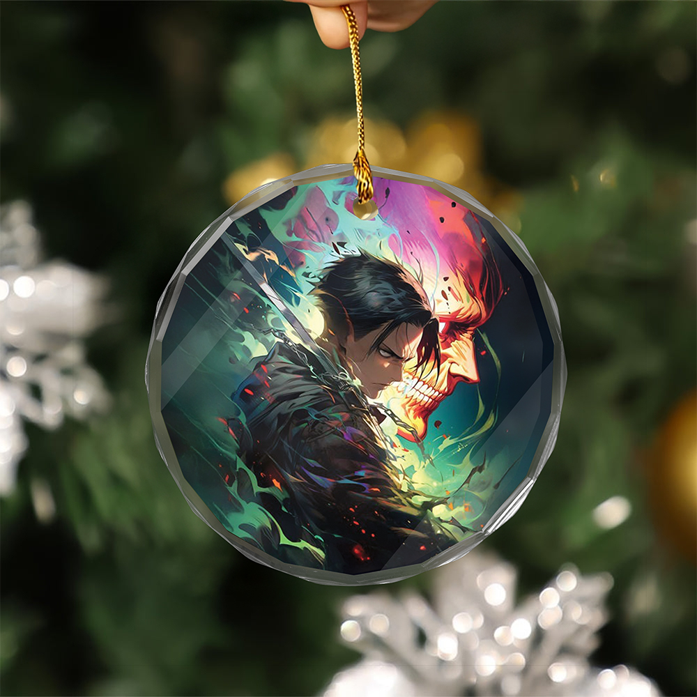 Levi Ackerman v8 Attack On Titan Glass Ornament