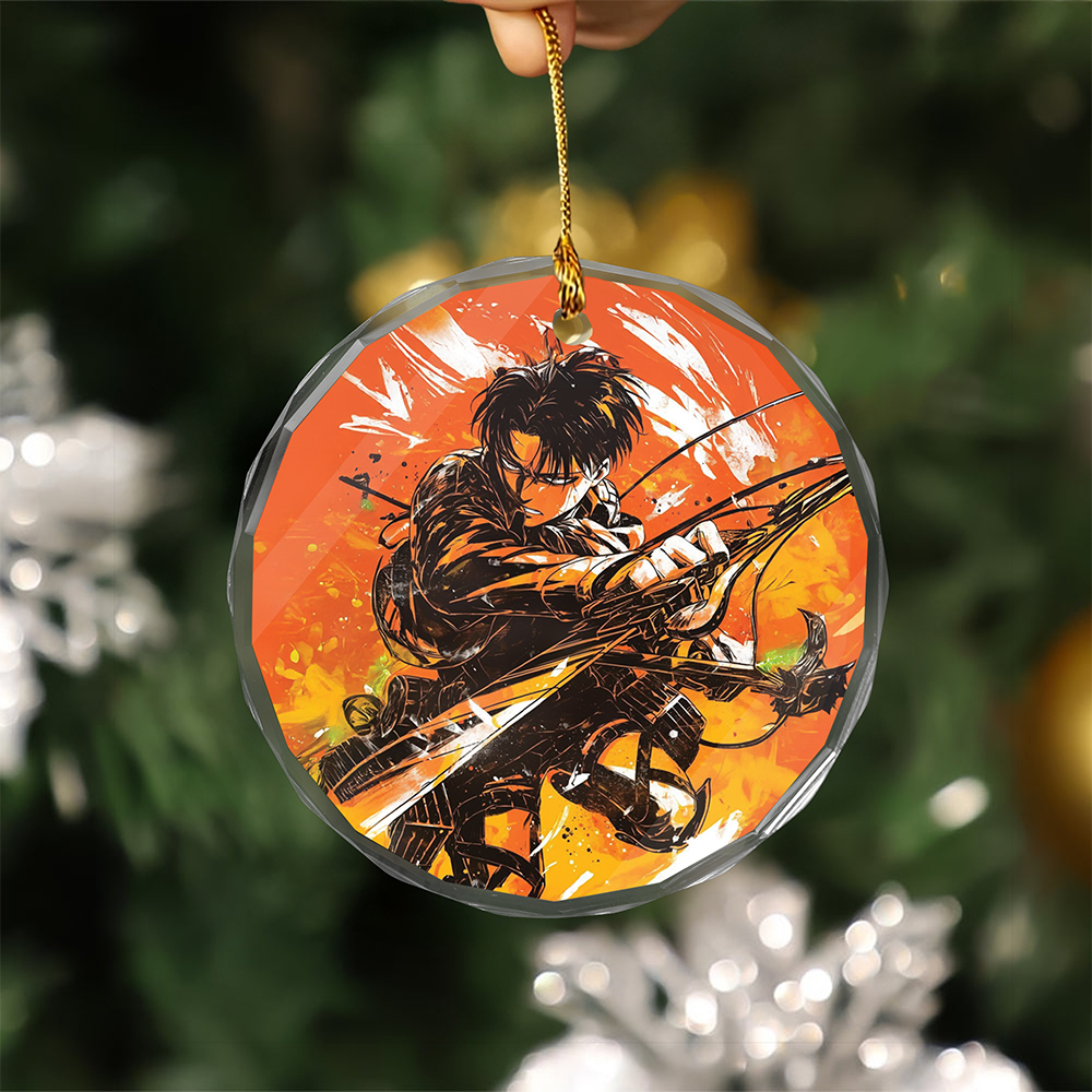 Levi Ackerman v9 Attack On Titan Glass Ornament