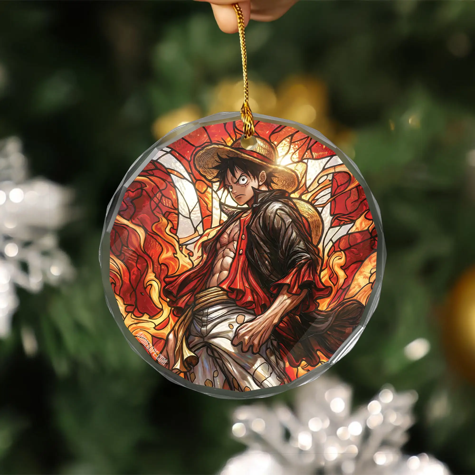 Luffy One Piece Decorative Stained Glass Ornament