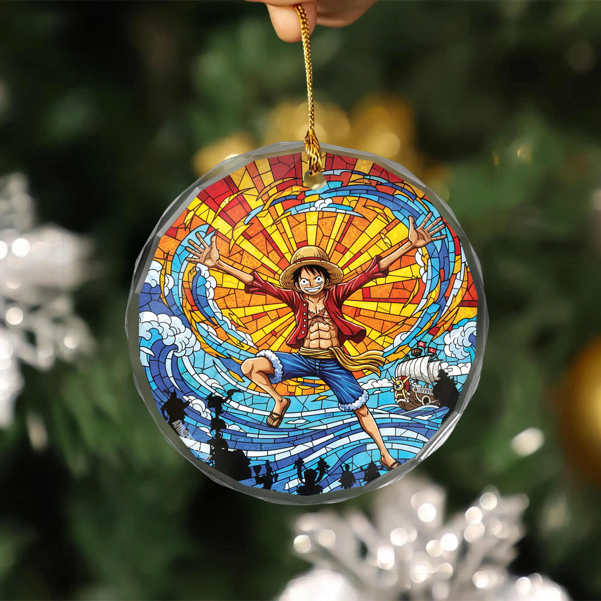 Luffy One Piece Luffy Pirate King Stained Glass Ornament