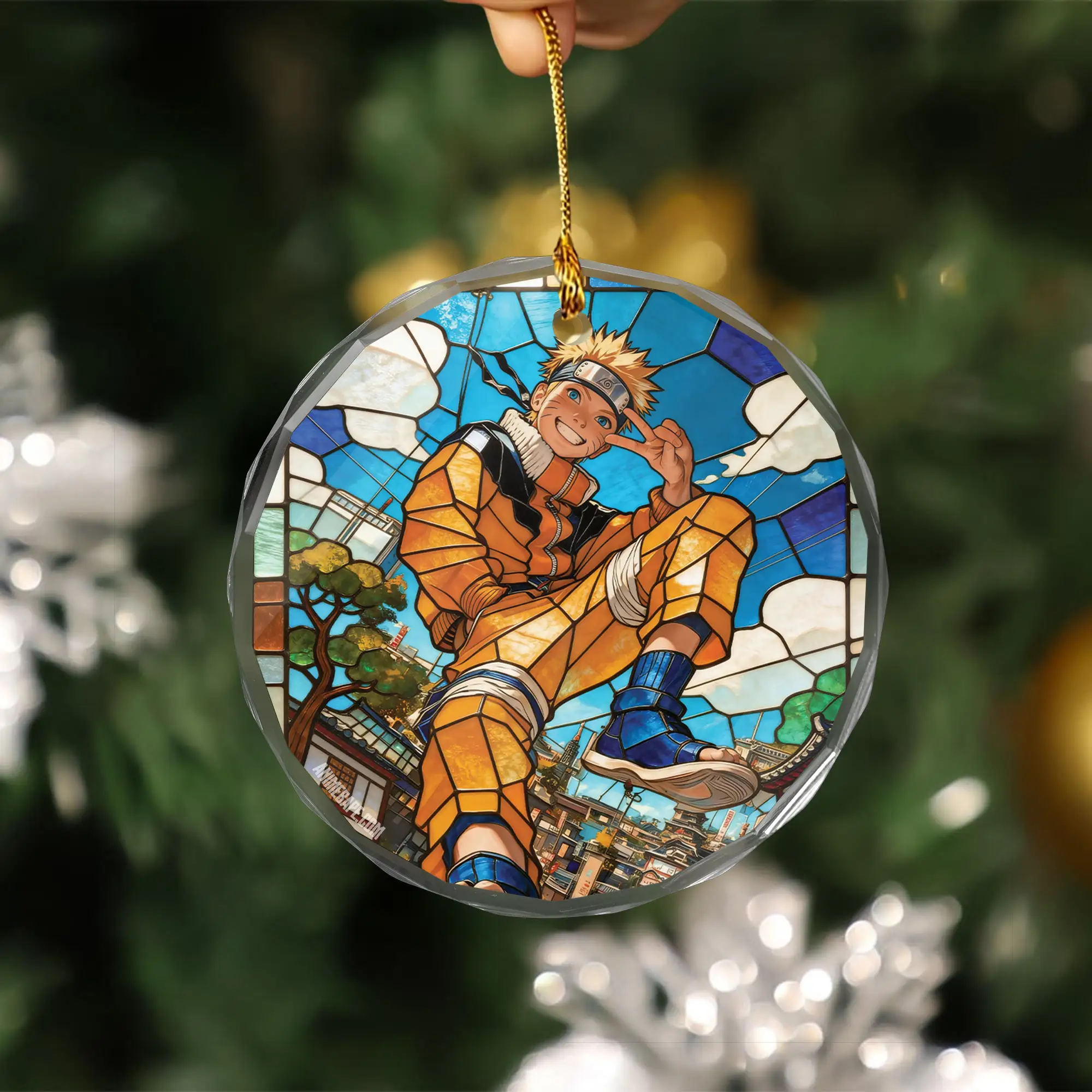 Naruto Uzumaki Naruto Stained Glass Ornament