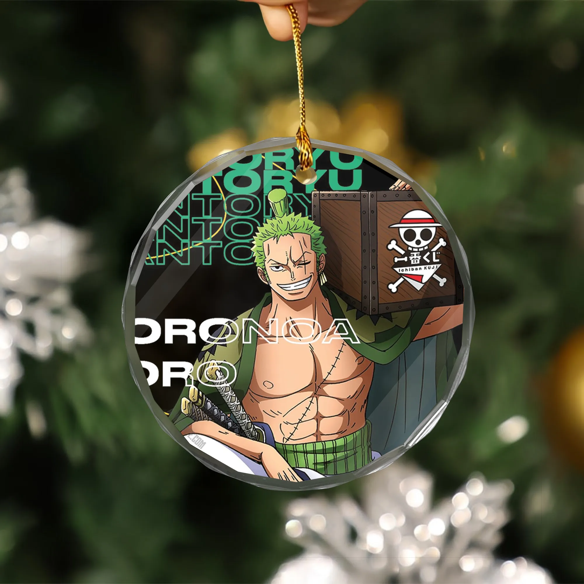 Roronoa Zoro One Piece V2 Glass Ornament