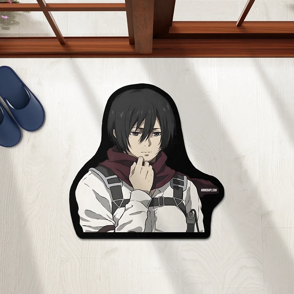 Attack on Titan Mikasa Custom Shaped Rug Doormat