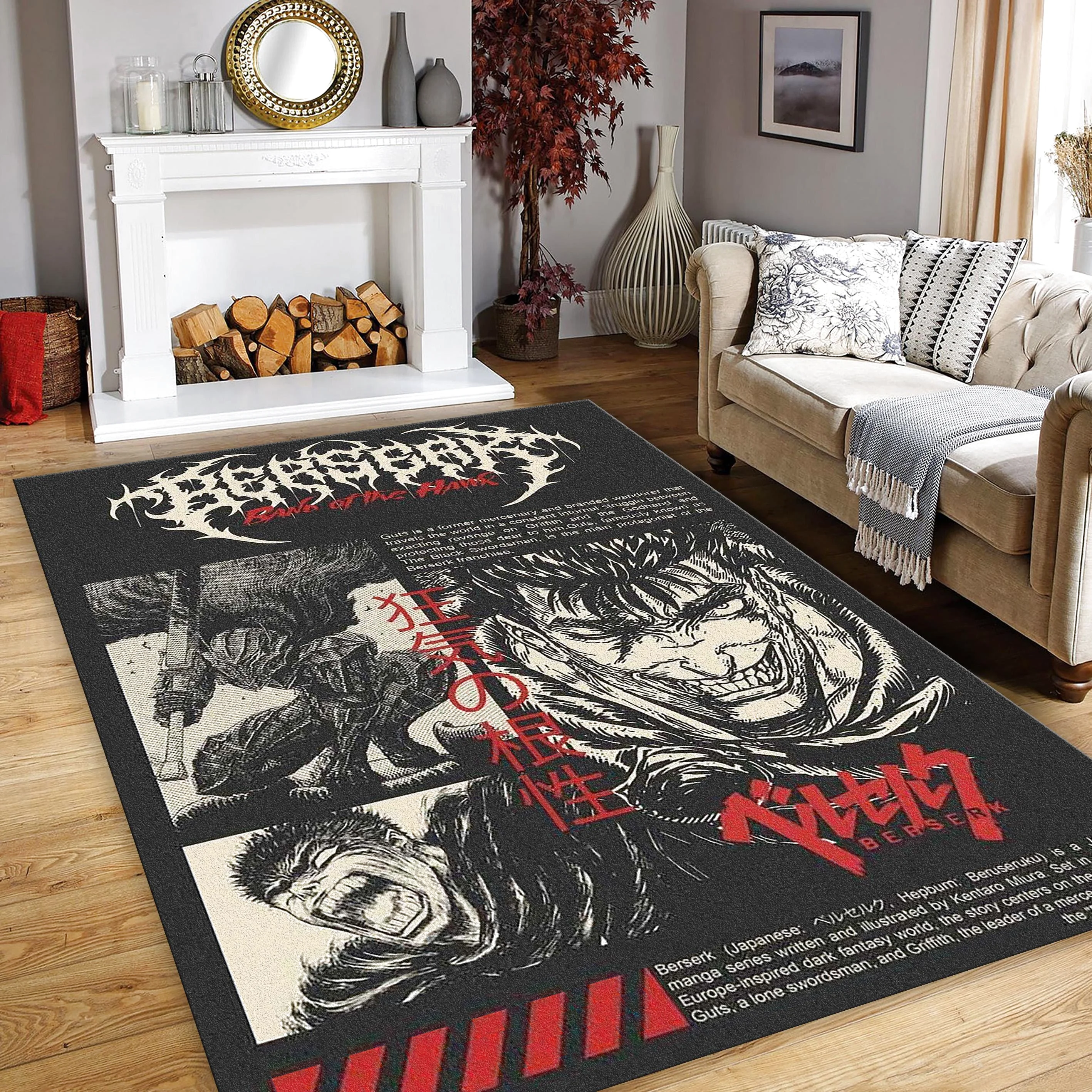 Berserk Rug, Floor Carpet Rectangle Rug