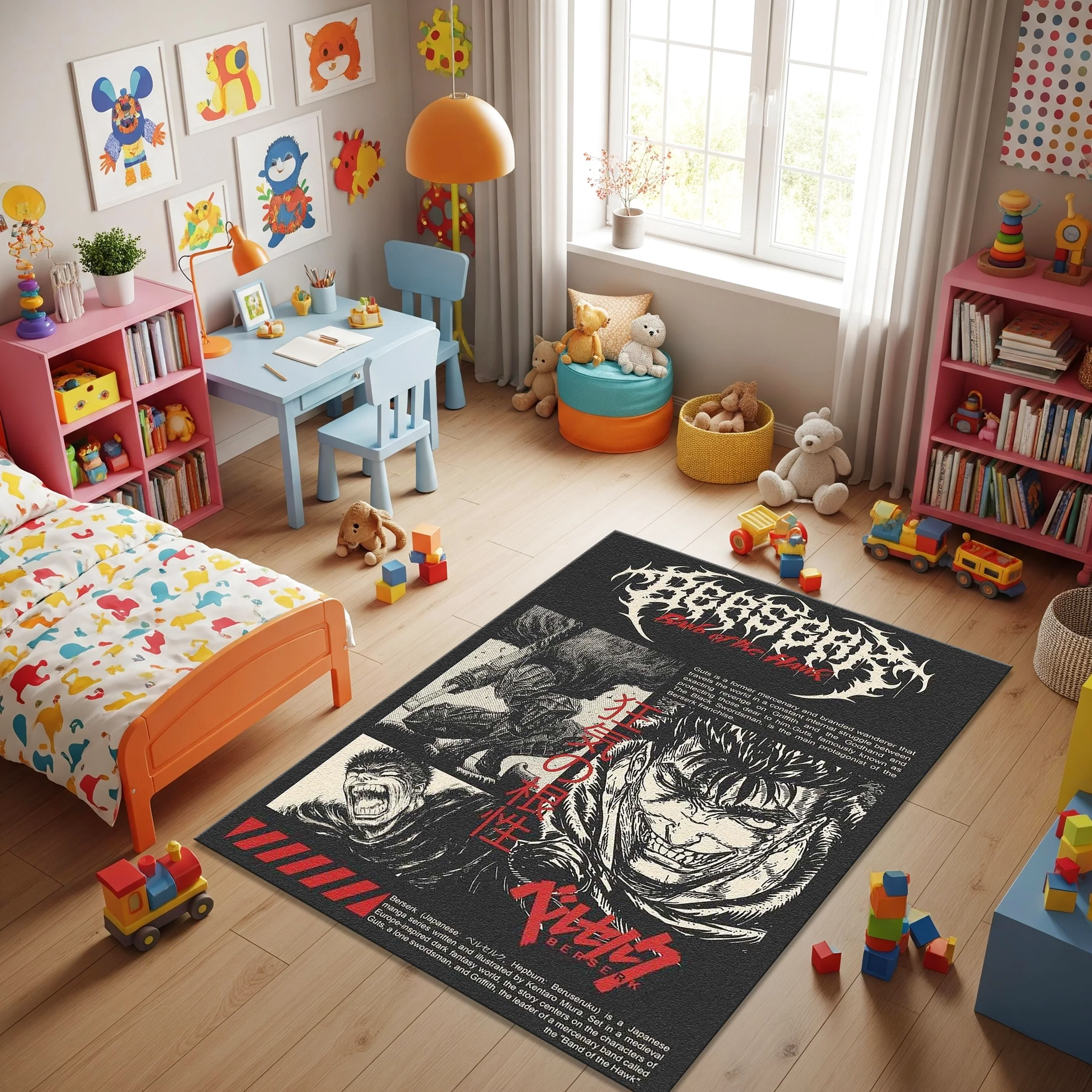 Berserk Rug, Floor Carpet Rectangle Rug