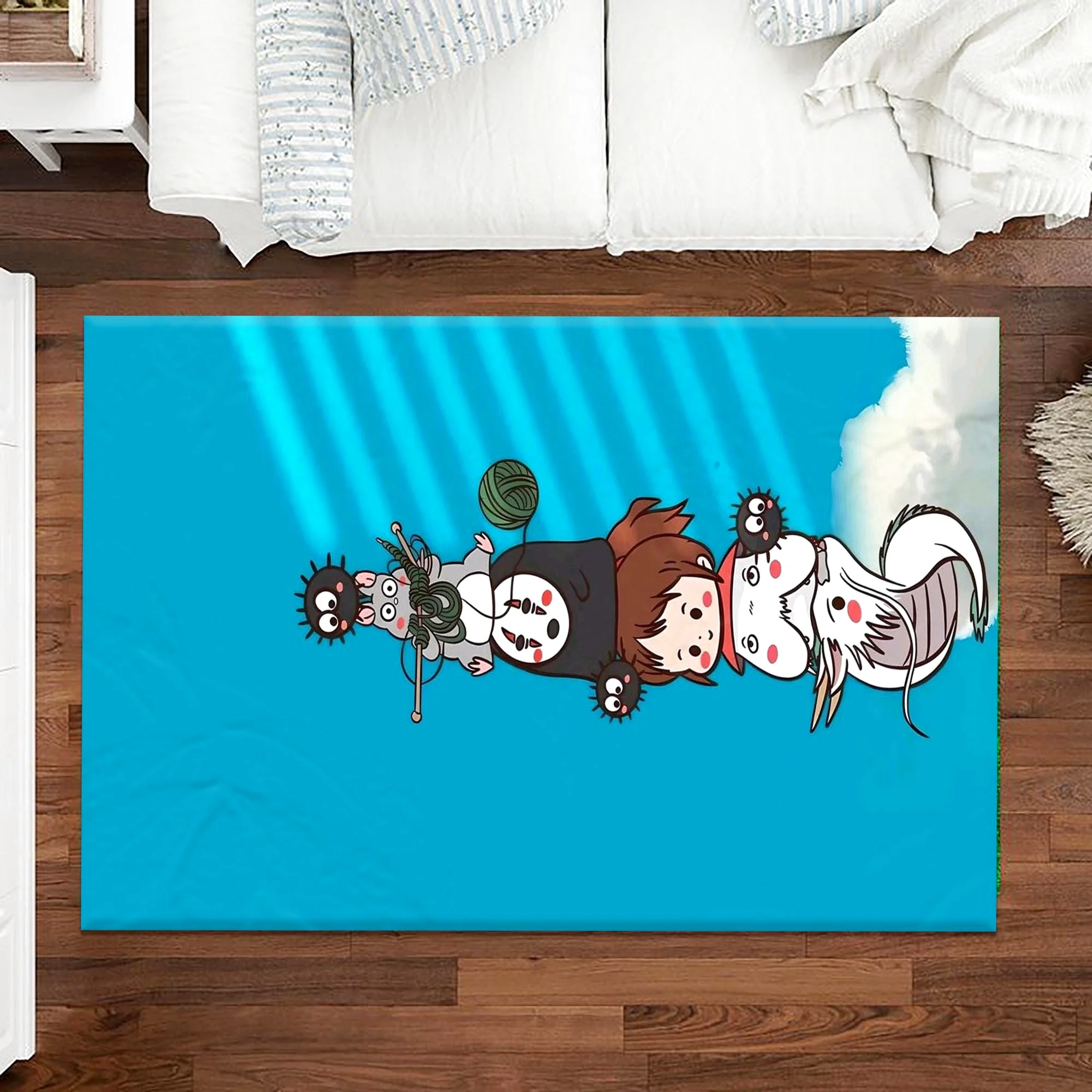Cute No Face Rug Ghibli Rectangle Rug