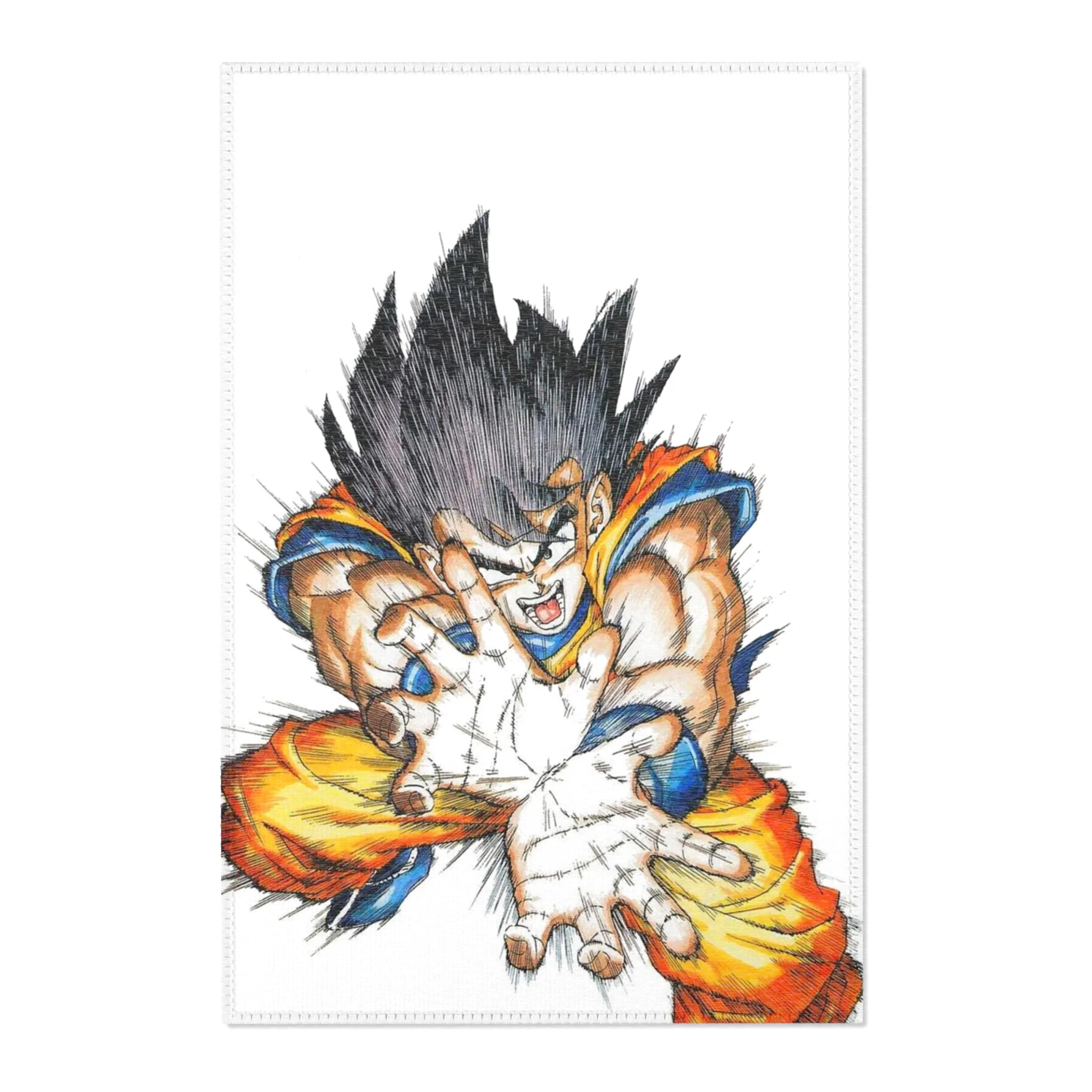 Dragon Ball Z Rug Goku Kamehameha Fan Art Decor Rectangle Rug