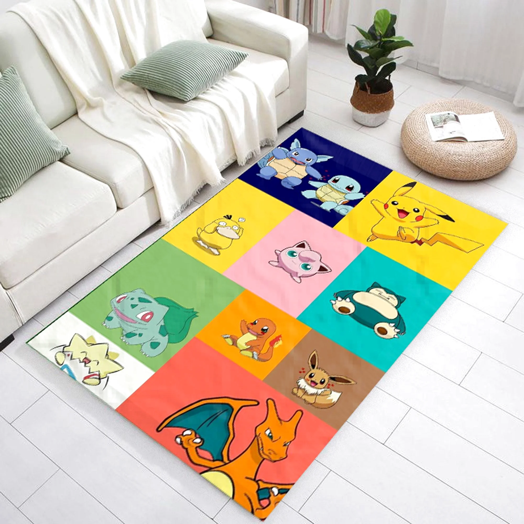 Eeveelution Rug Decor for Kids Room Rectangle Rug