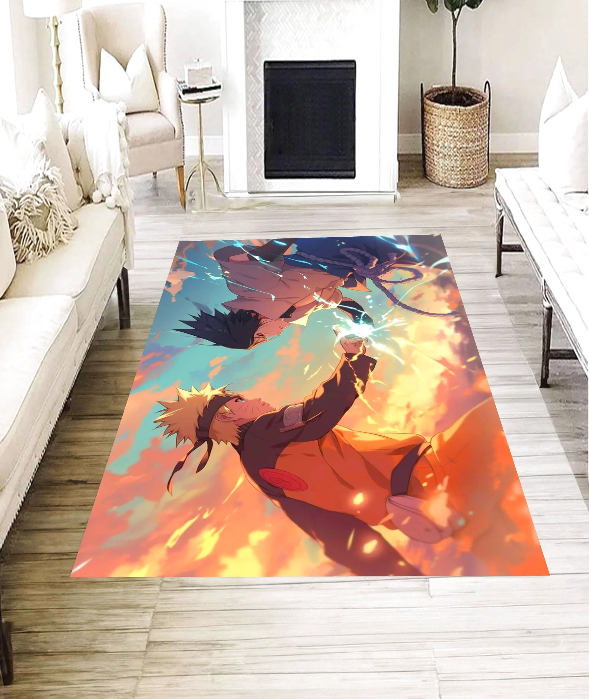 Naruto and Sasuke Naruto Shippuden Rectangle Rug