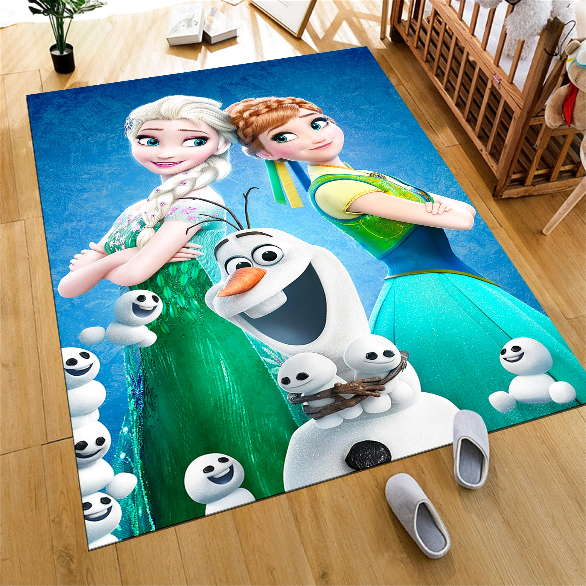 Frozen Rug Elsa, Anna, and Olaf Rectangle Rug