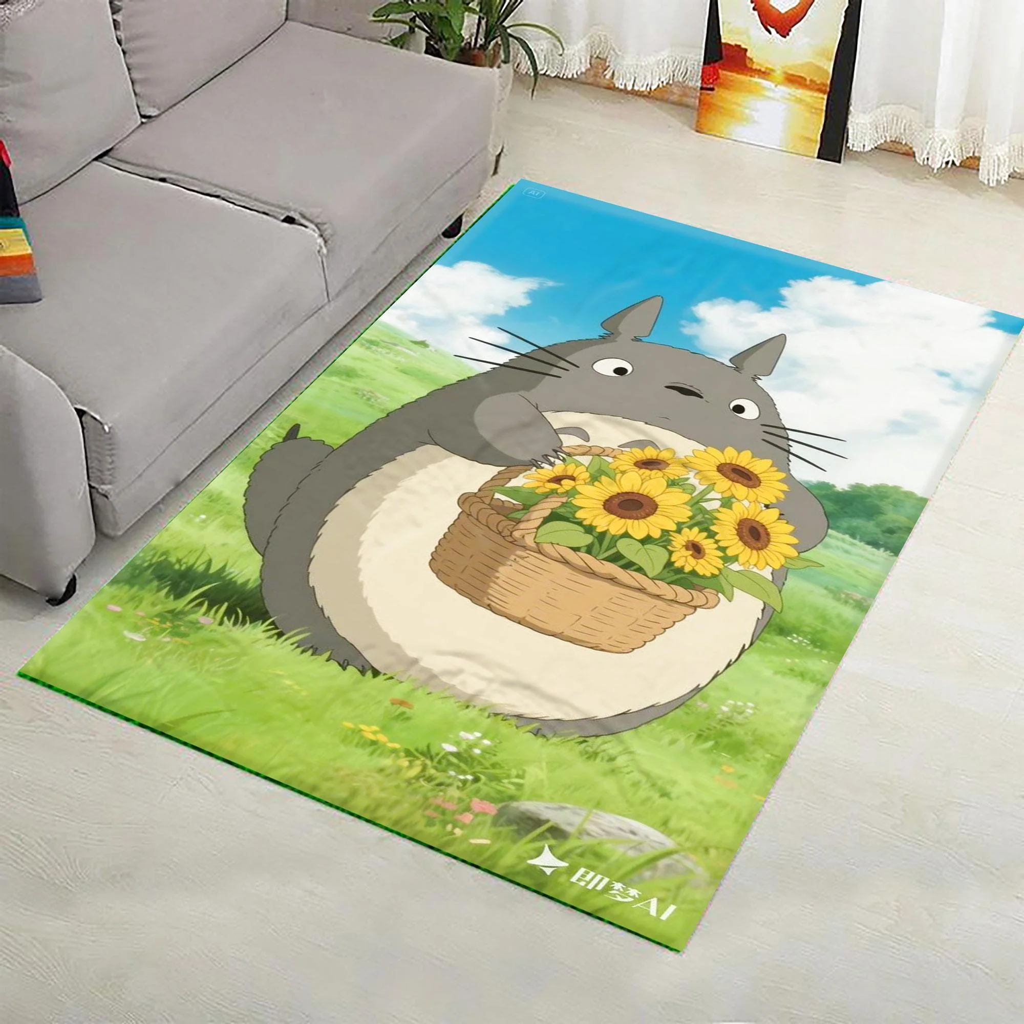 Ghibli Studio Totoro Rug, Rectangle Rug Ghibli Studio Totoro Rug, Rectangle Rug - Image 1