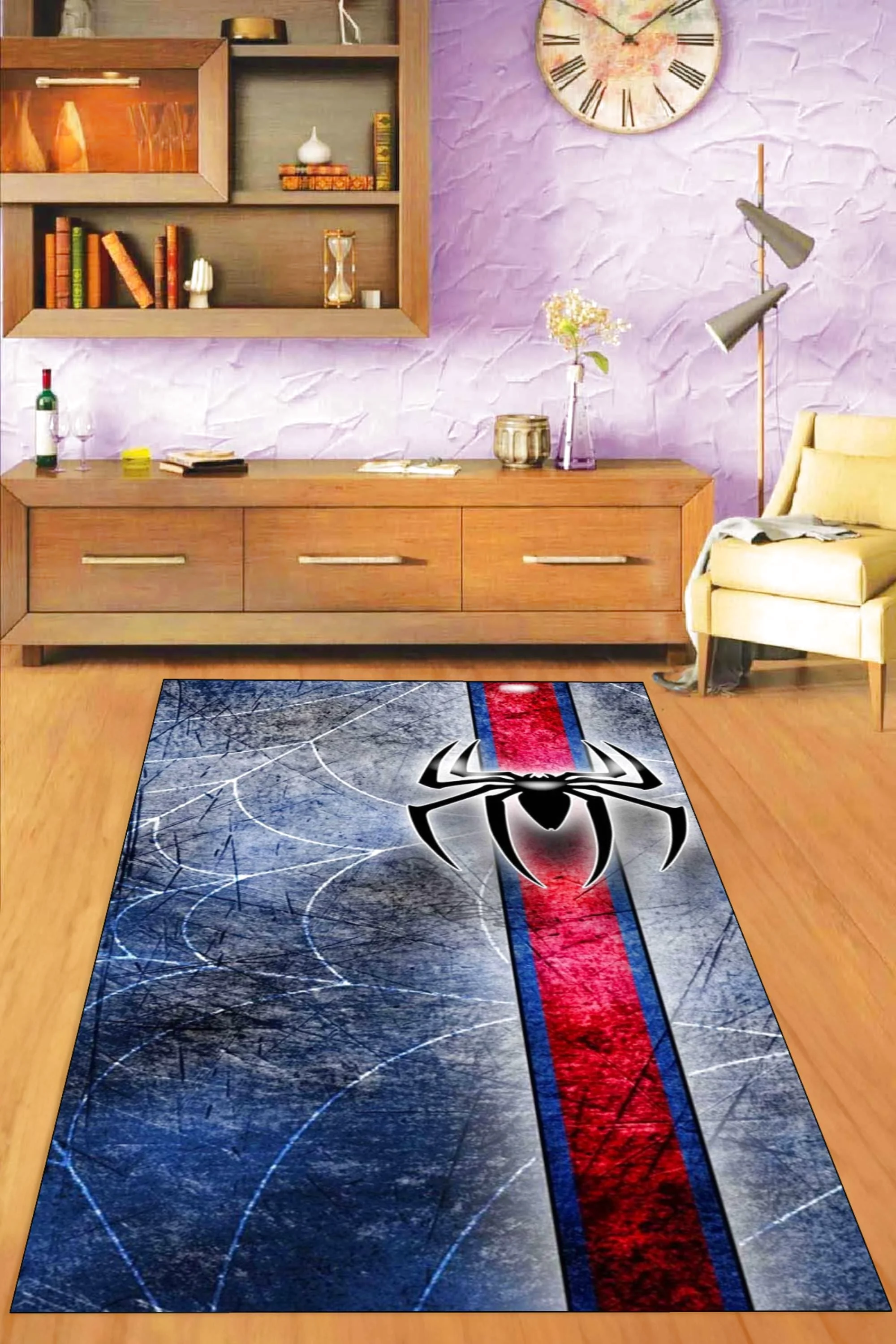 Hero Spider Symbol Rug, Spiderman Rectangle Rug