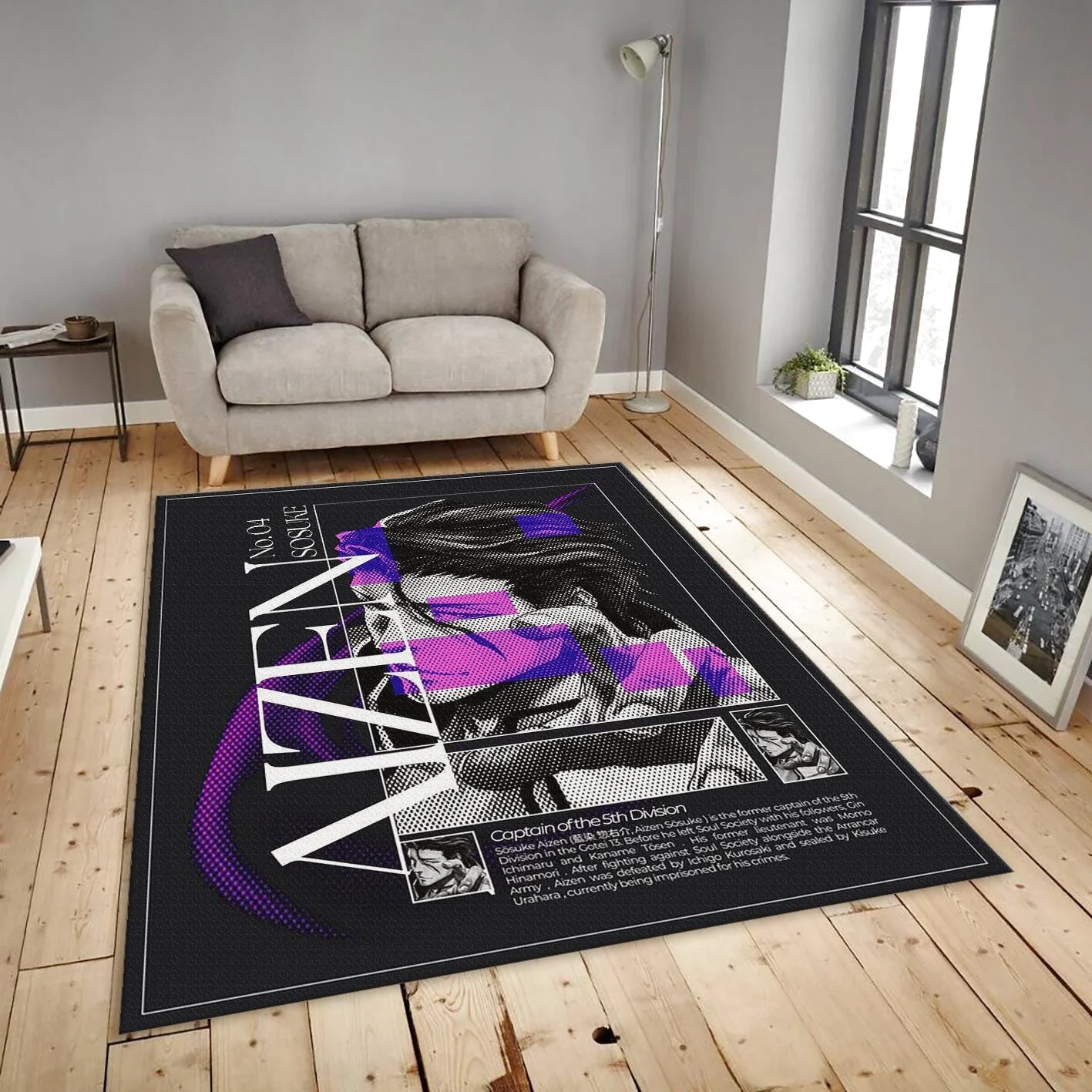 Hogyoku Evolution Mat, Aizen Sosuke Bio Rectangle Rug