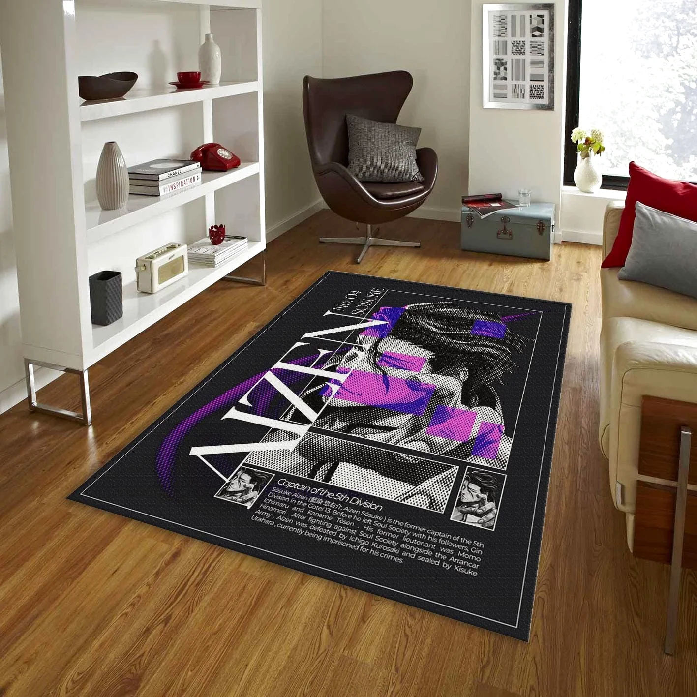 Hogyoku Evolution Mat, Aizen Sosuke Bio Rectangle Rug