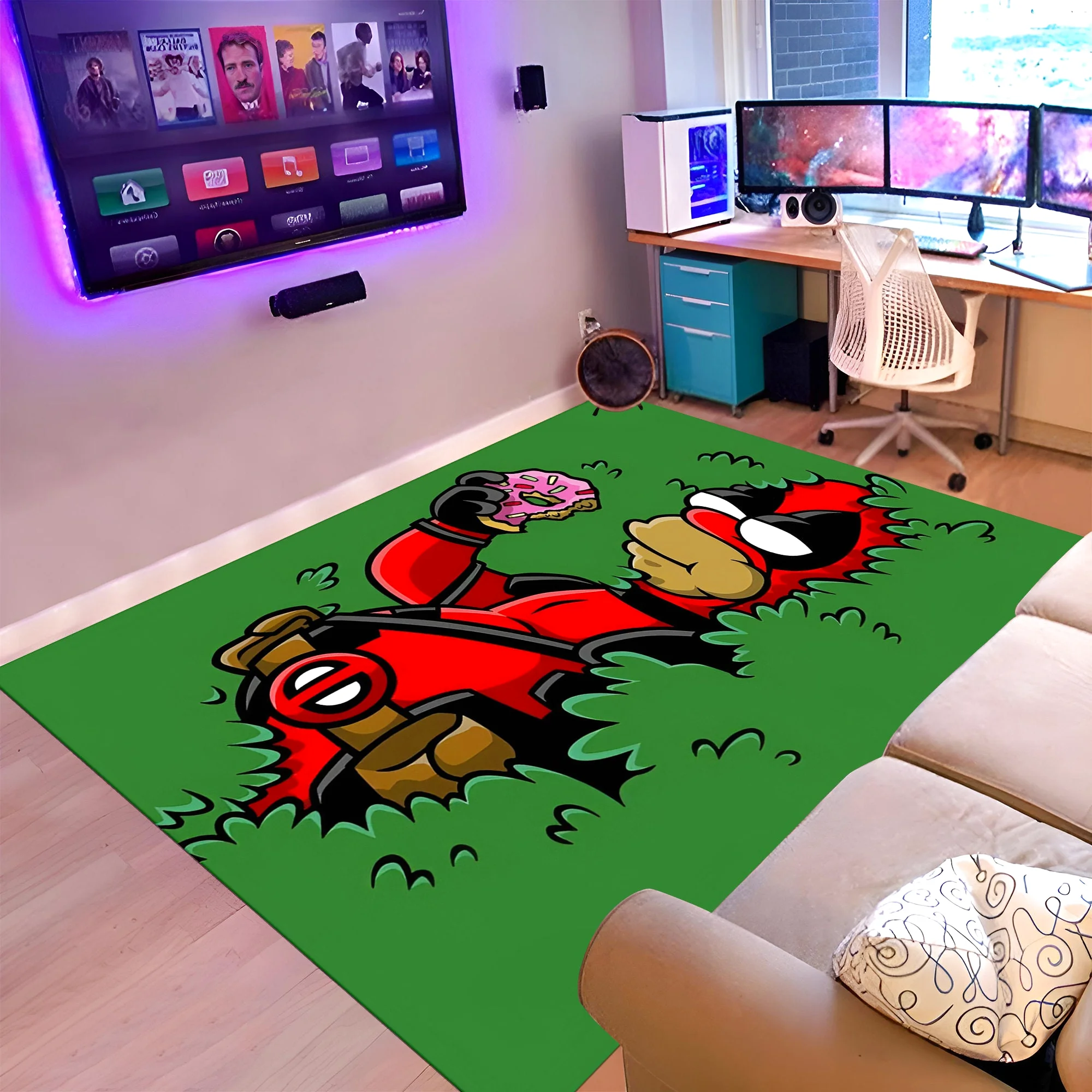 Homer Simpson Deadpool Rug Pop Art Area Rug Rectangle Rug
