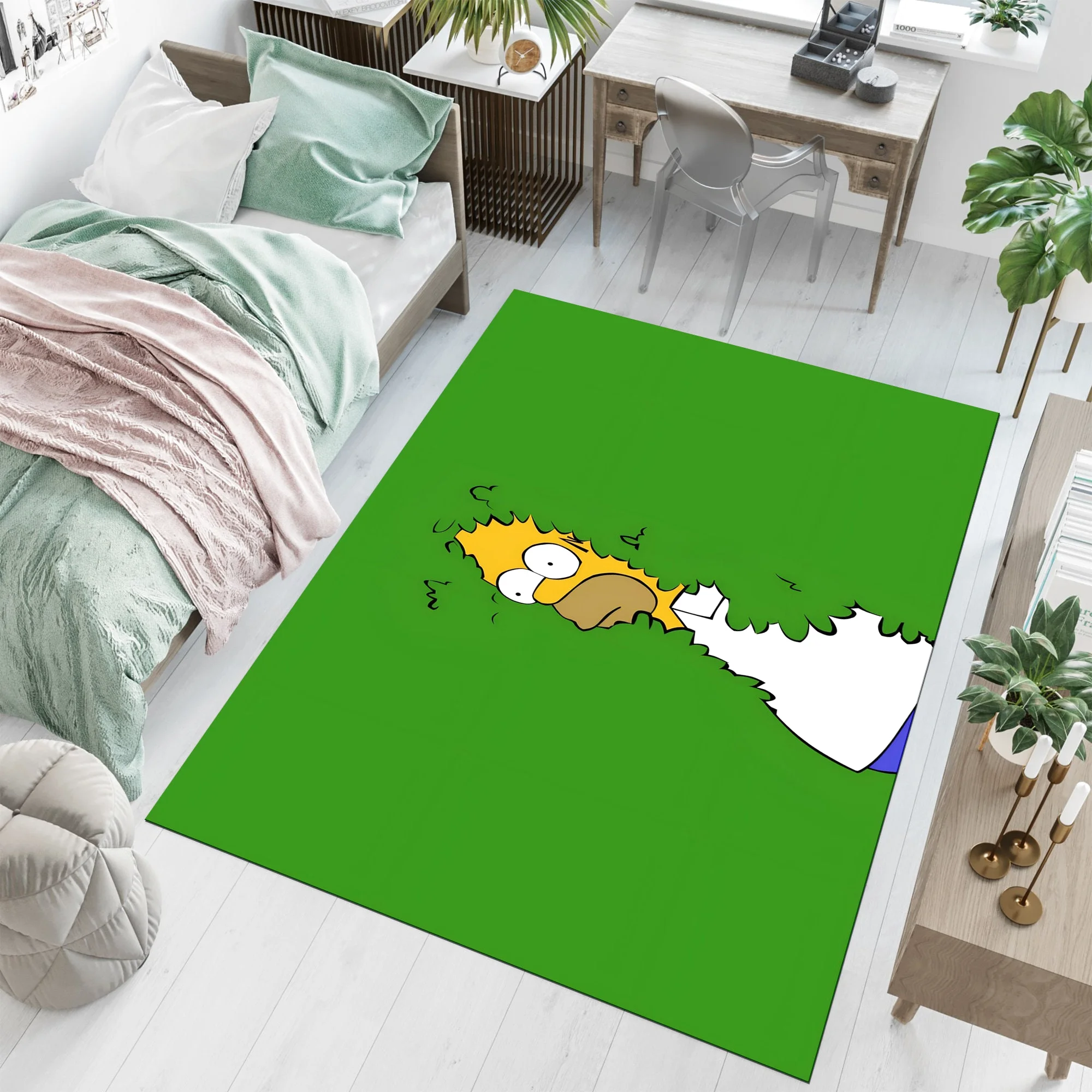 Hoomer Simpsons Themed Rug, Rectangle Rug