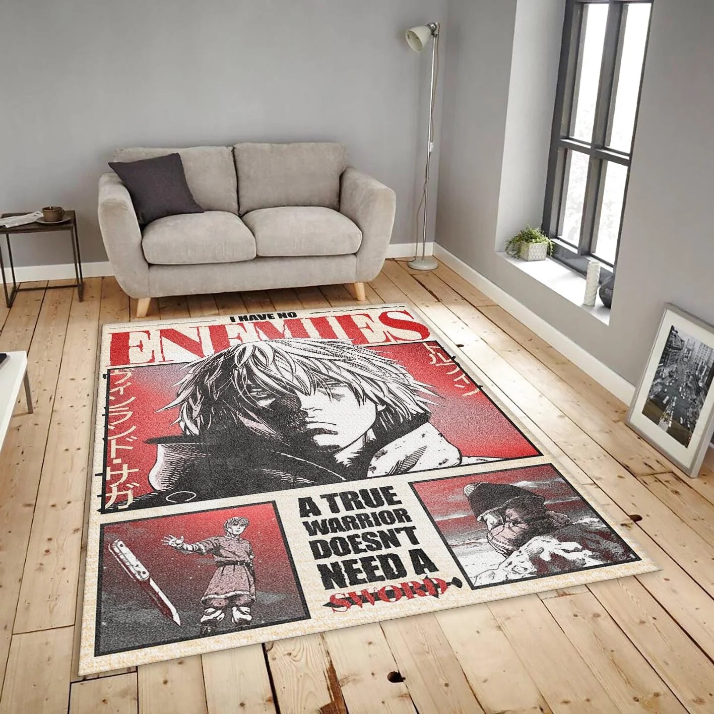 I Have No Enemies Rug, Thorfinn Vinland Saga Rectangle Rug