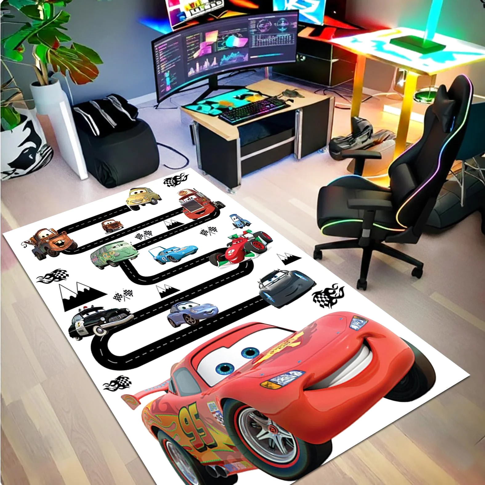 Lightning McQueen Car Rectangle Rug