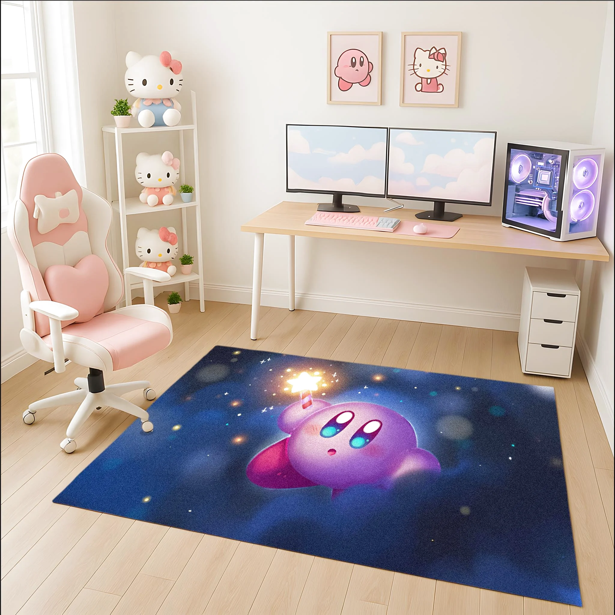 Kirbys Starry Night Rectangle Rug