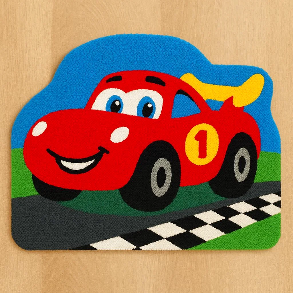 Lightning McQueen Custom Shaped Rug, Disney Cars