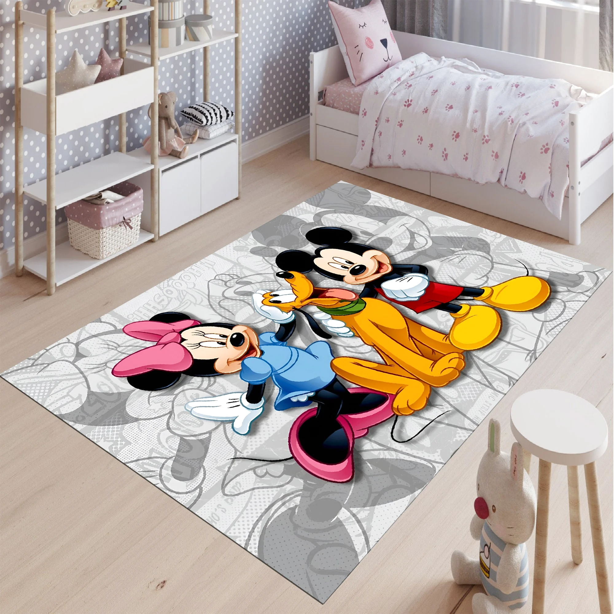Minnie Mouse Rug Cartoon Kids Room Decor, Custom Area Rug Rectangle Rug