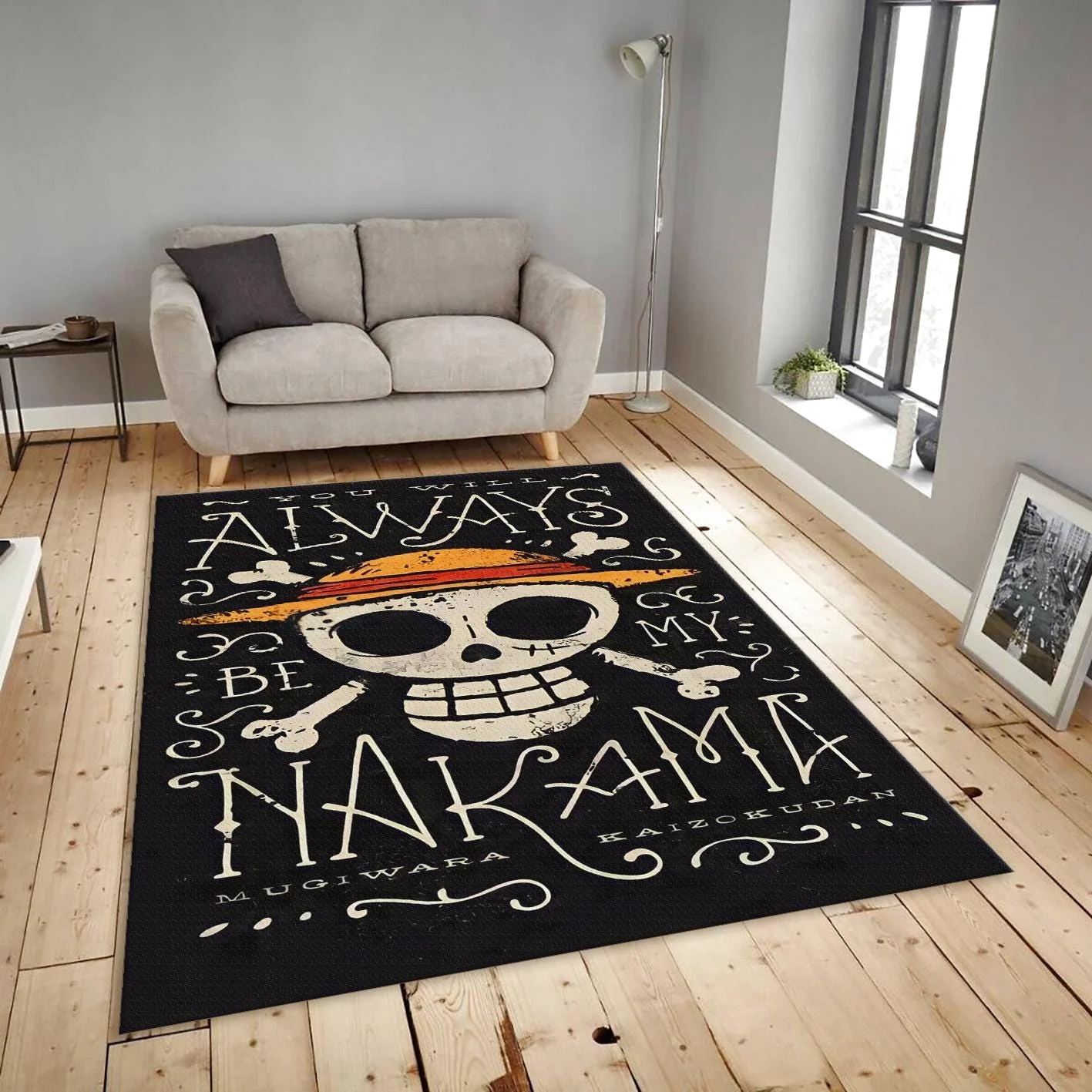 One Piece Nakama Rug, Straw Hat Pirates Gamer Room Decor Rectangle Rug