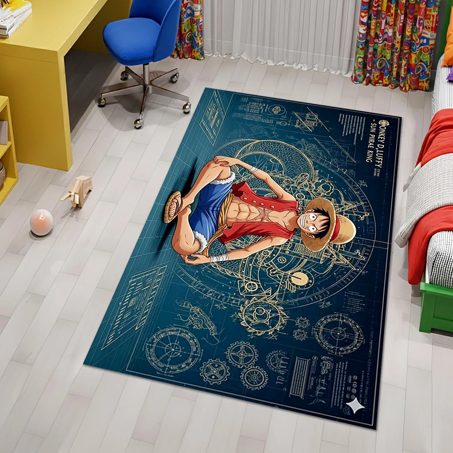 One Piece Luffy Pirate Themed Area Rug, Rectangle Rug